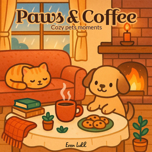 Paws & Coffee – Cozy Pet Moments: A Coffee Coloring Book and Cozy Pets Coloring Book for Relaxing and Cozy Days